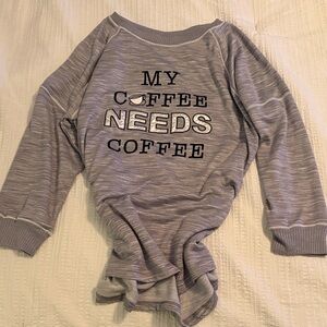 Secret Treasures Light Gray Ribbed Knit Top